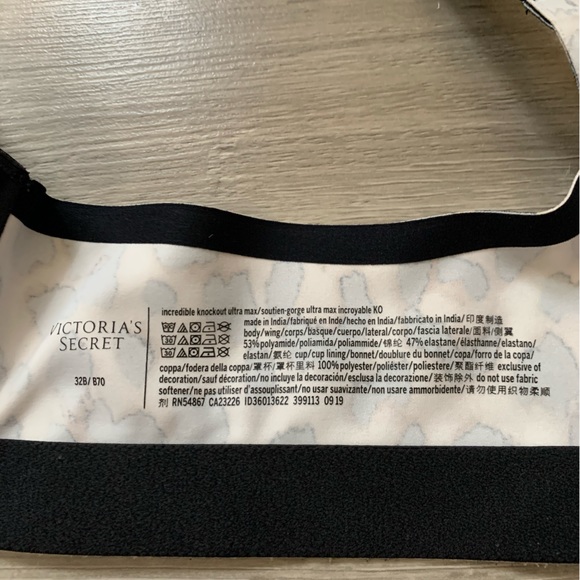 Victoria Secret Incredible Knockout Ultra Max Leopard Print Sports Bra 2-in-1 - Picture 5 of 5